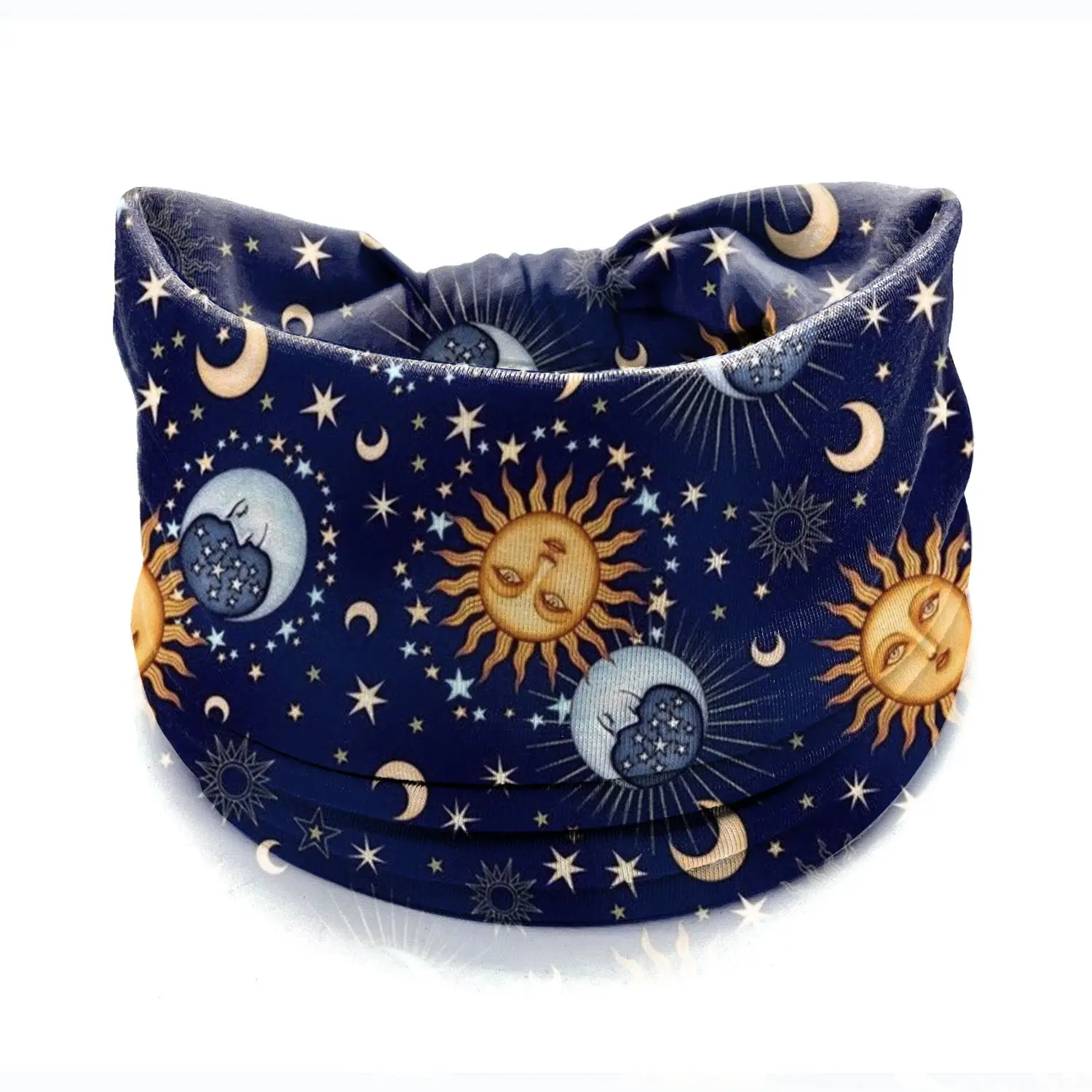 Wide-Brimmed Personalized Headband with Starry Sky Moon Print - Image 80