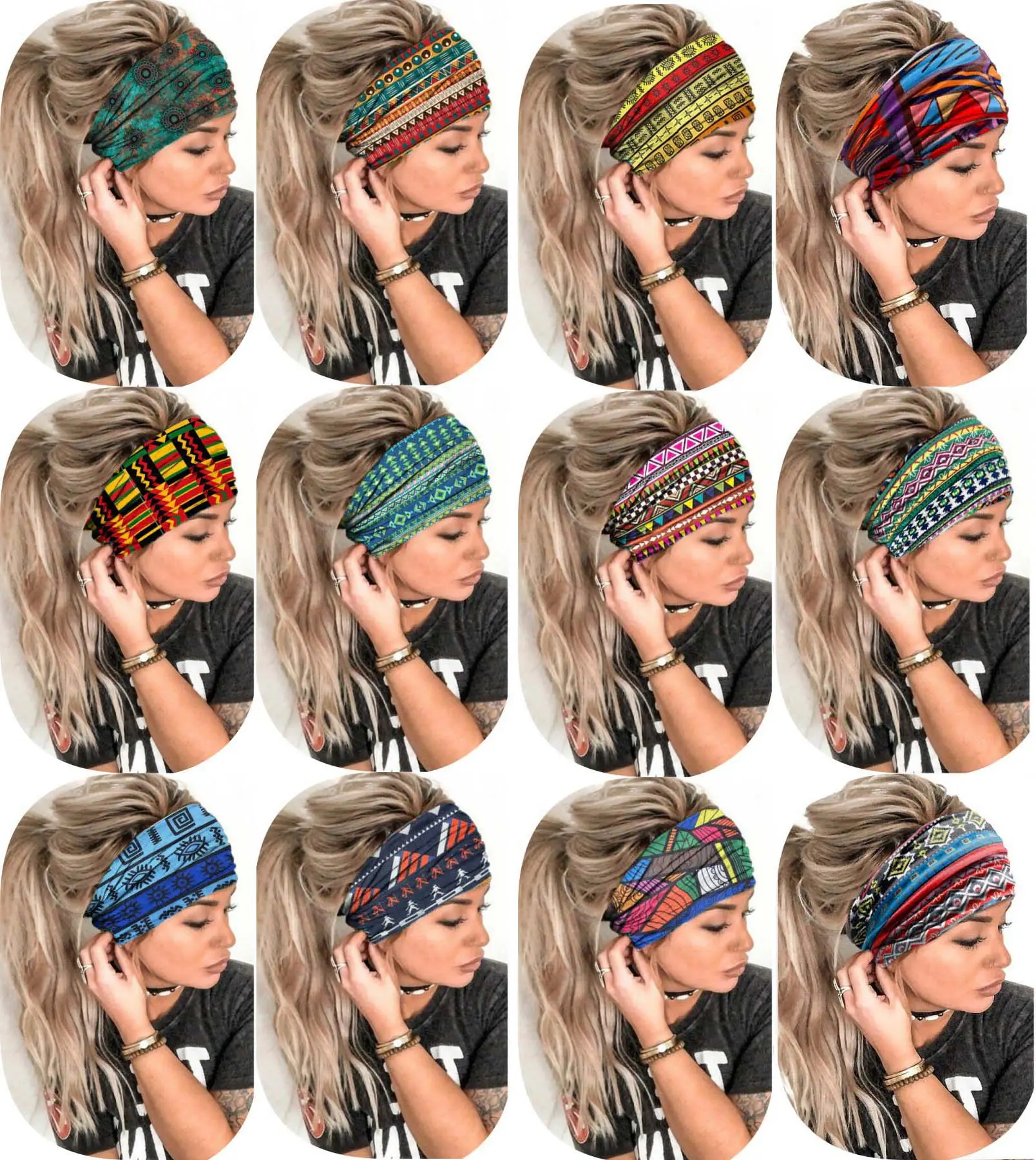 Wide-Brimmed Personalized Headband with Starry Sky Moon Print — feature 18