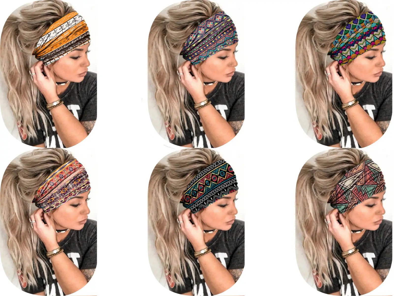 Wide-Brimmed Personalized Headband with Starry Sky Moon Print — feature 23