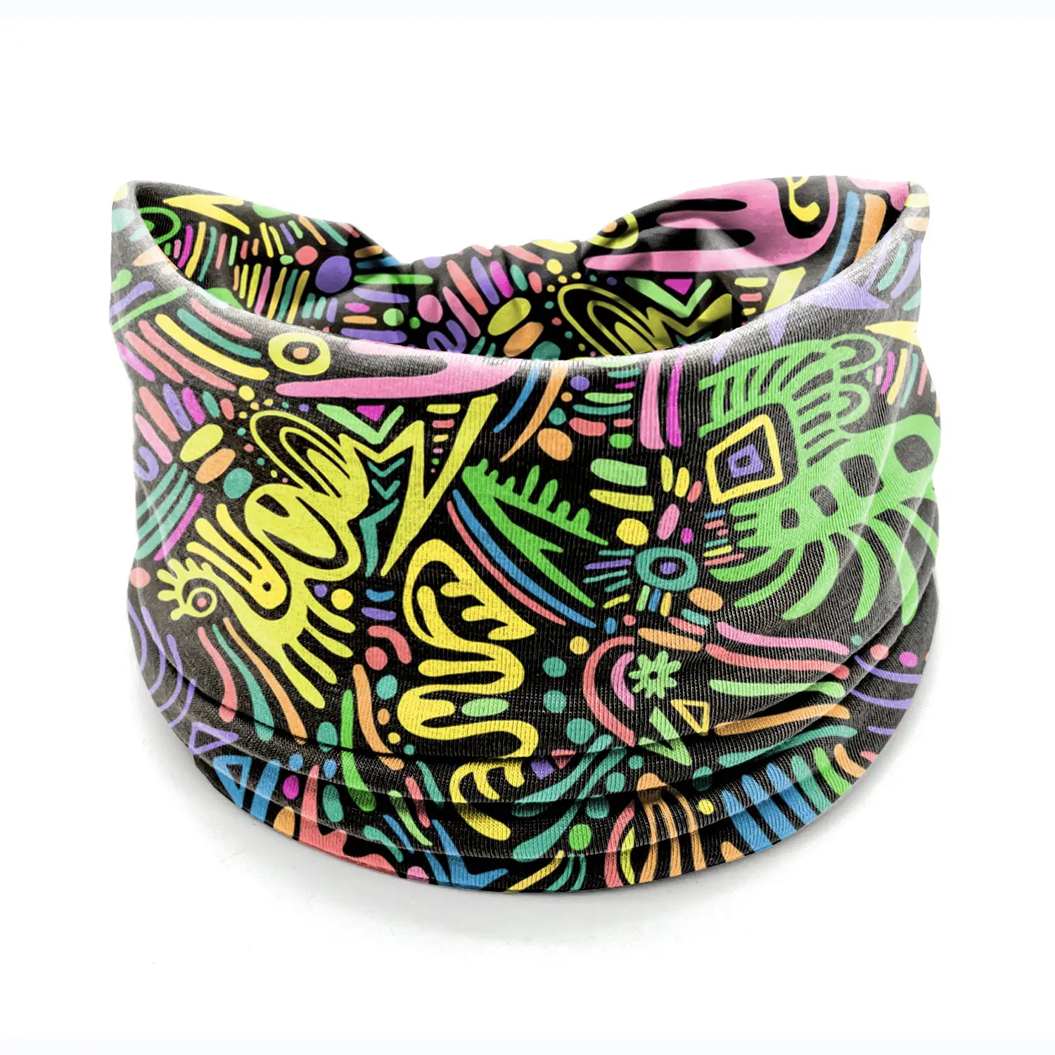 Wide-Brimmed Personalized Headband with Starry Sky Moon Print - Image 52