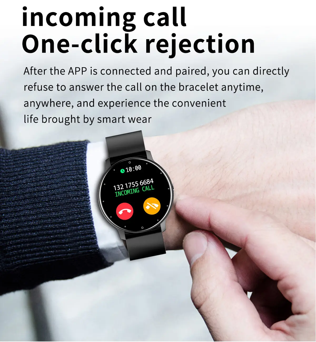 Smart Watch Black 360*360 Bluetooth Calling with Heart Rate — feature 13