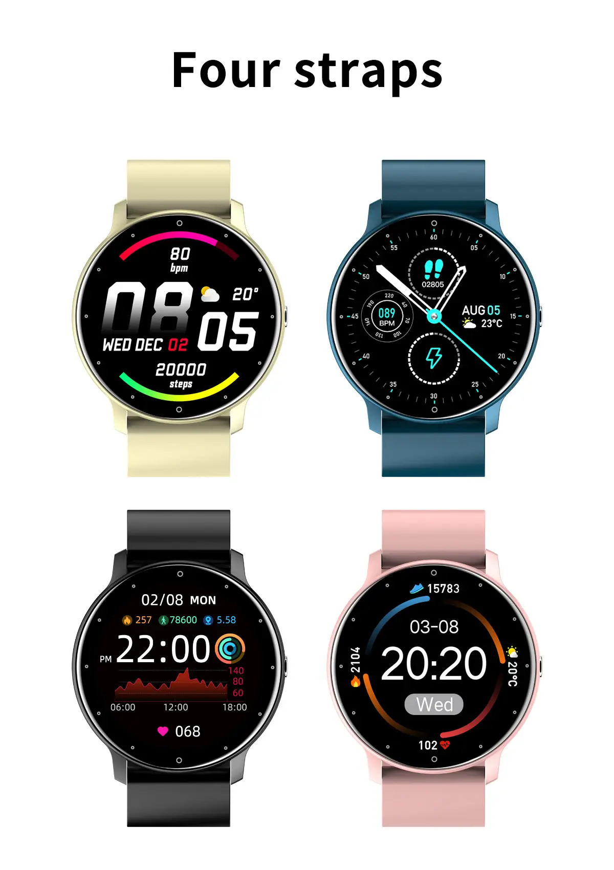 Smart Watch Black 360*360 Bluetooth Calling with Heart Rate — feature 18