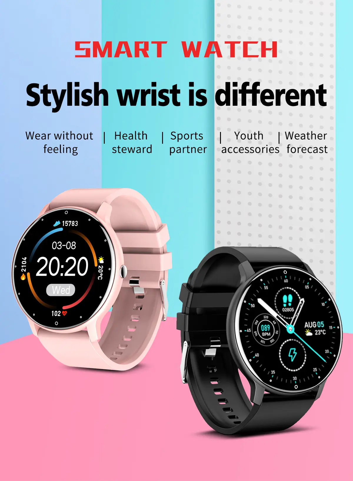Smart Watch Black 360*360 Bluetooth Calling with Heart Rate — feature 3