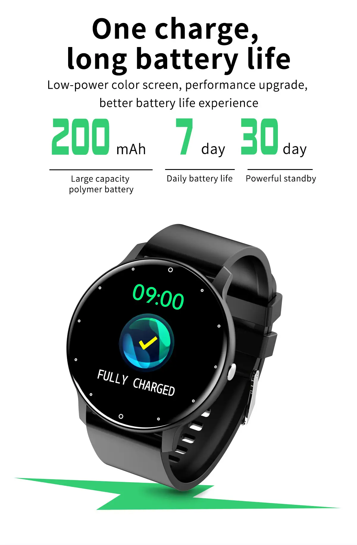 Smart Watch Black 360*360 Bluetooth Calling with Heart Rate — feature 9
