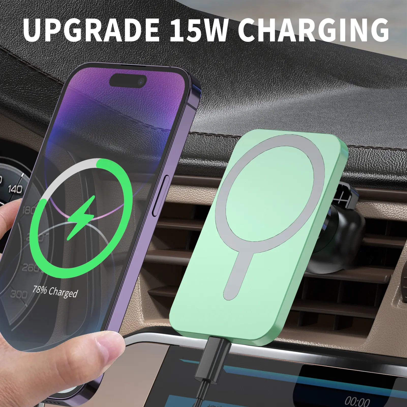Magnetic Car Phone Holder for Apple iPhone Fast Charging