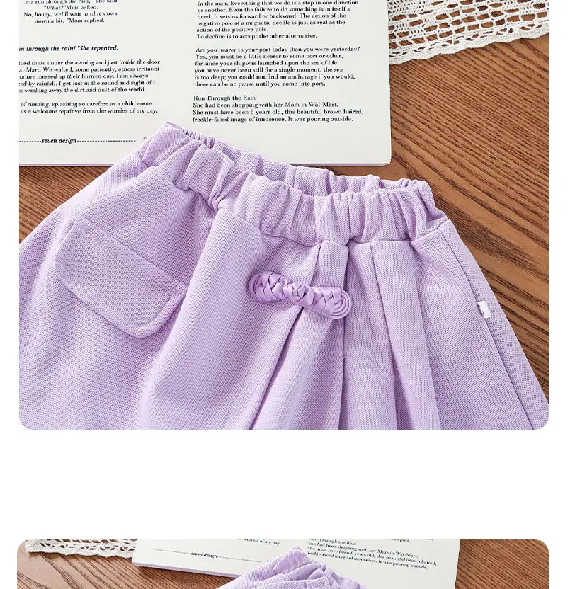 Girls Pink Casual Shorts Set for Summer — feature 7