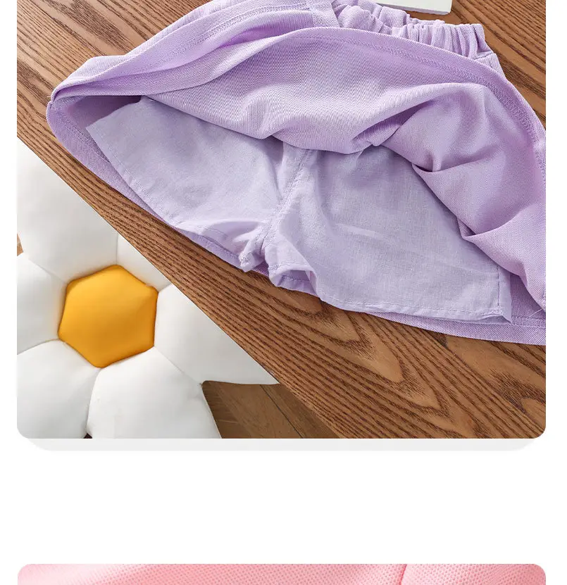 Girls Pink Casual Shorts Set for Summer — feature 8