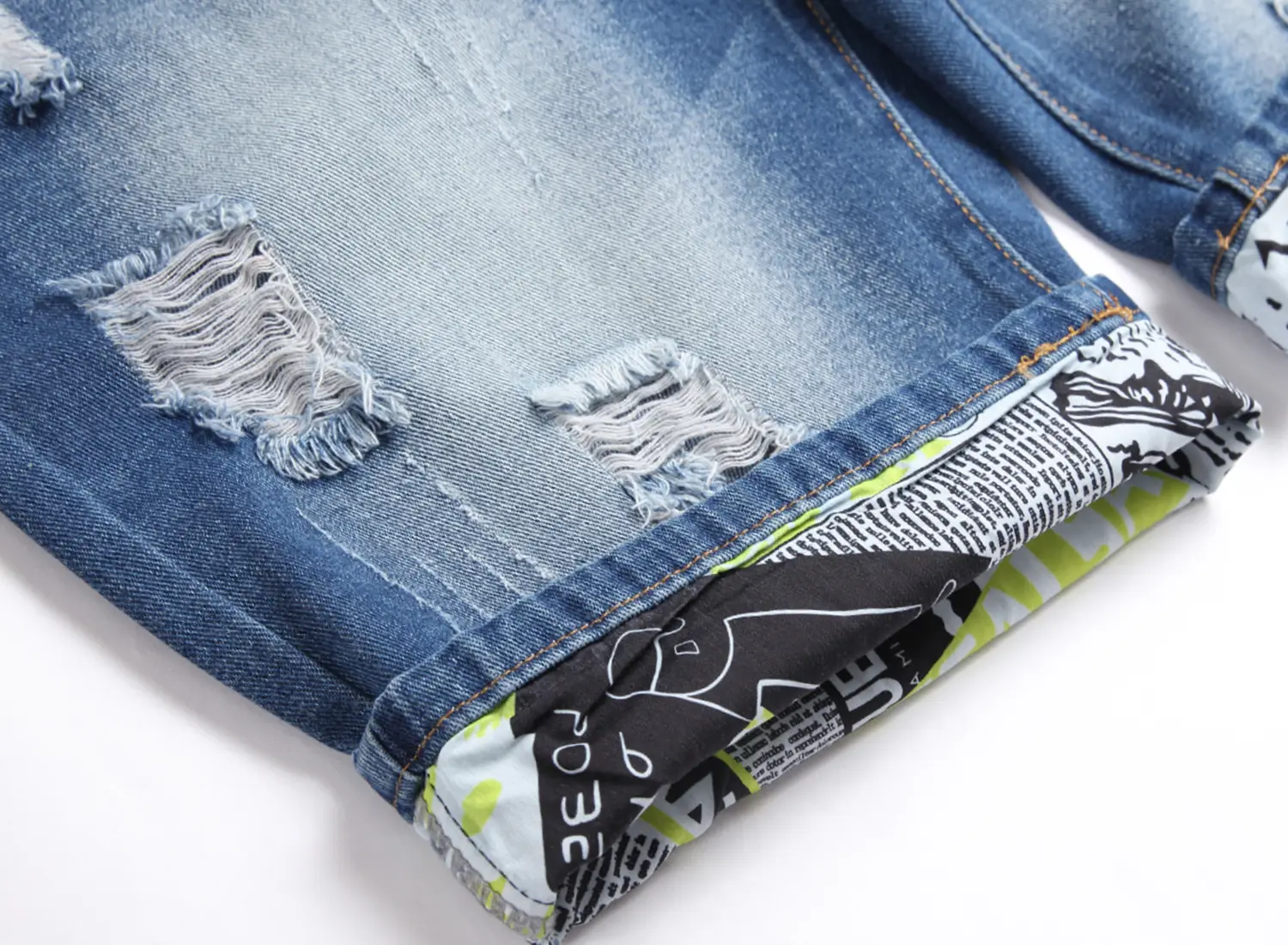Ripped Denim Shorts for Men 2023 Summer Slim Fit — feature 25