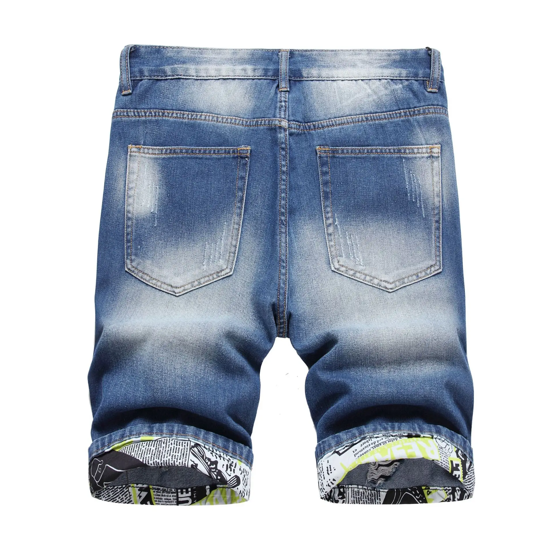 Ripped Denim Shorts for Men 2023 Summer Slim Fit — feature 7