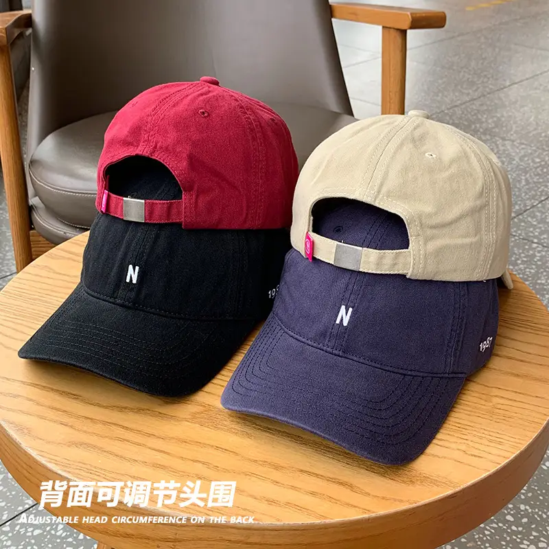 Japanese Style Black Baseball Cap with Small Letter Embroidery - Image 13