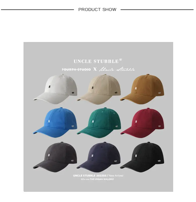 Japanese Style Black Baseball Cap with Small Letter Embroidery — feature 1