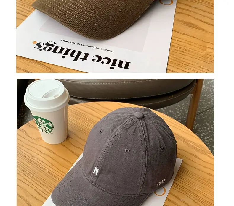 Japanese Style Black Baseball Cap with Small Letter Embroidery — feature 14