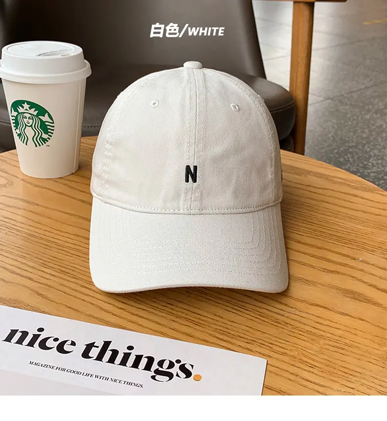 Japanese Style Black Baseball Cap with Small Letter Embroidery — feature 4