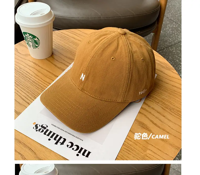 Japanese Style Black Baseball Cap with Small Letter Embroidery — feature 6