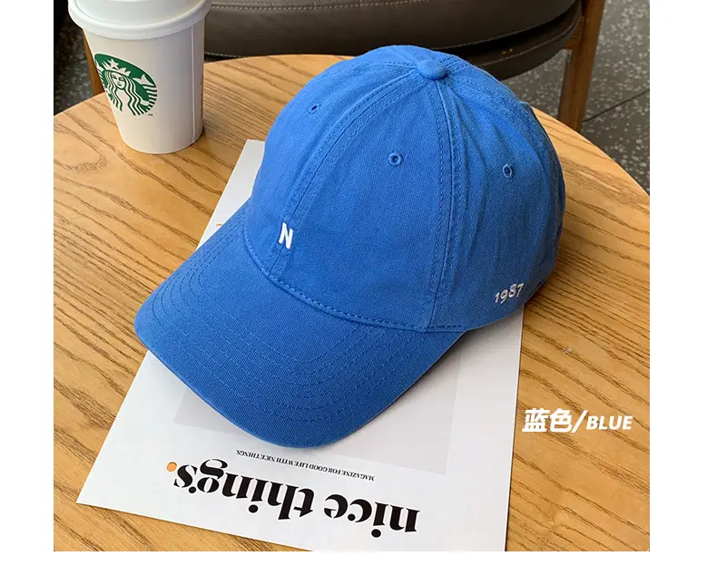 Japanese Style Black Baseball Cap with Small Letter Embroidery — feature 7