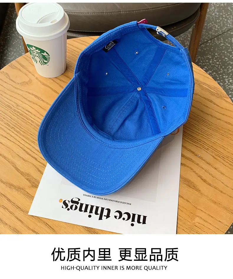 Japanese Style Black Baseball Cap with Small Letter Embroidery — feature 8