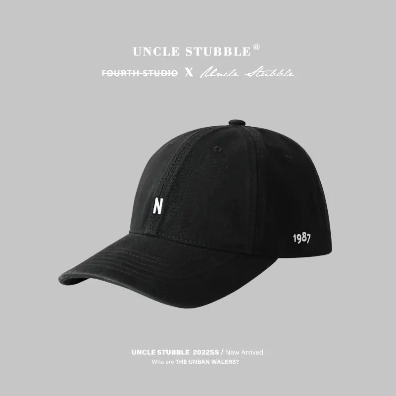 Japanese Style Black Baseball Cap with Small Letter Embroidery - Image 10