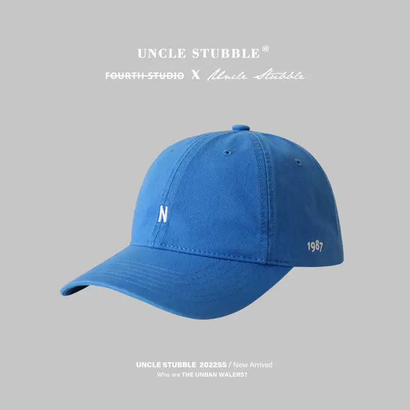 Japanese Style Black Baseball Cap with Small Letter Embroidery - Image 4