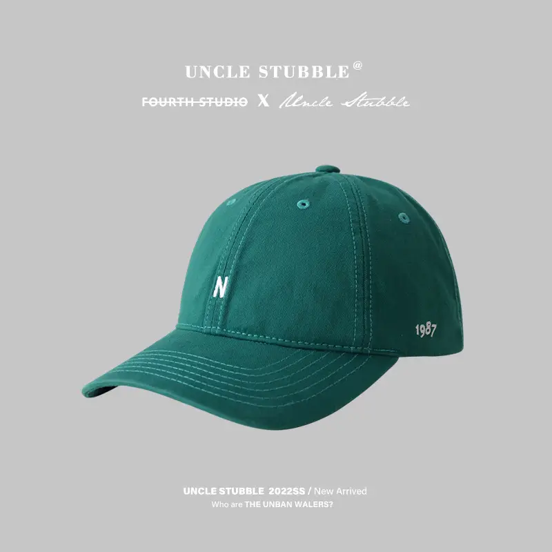 Japanese Style Black Baseball Cap with Small Letter Embroidery - Image 5