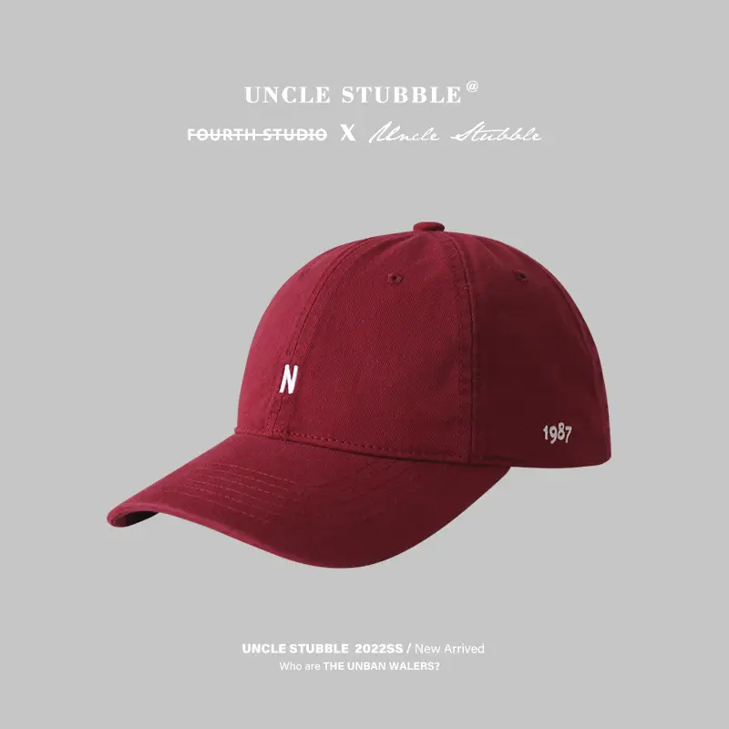 Japanese Style Black Baseball Cap with Small Letter Embroidery - Image 6