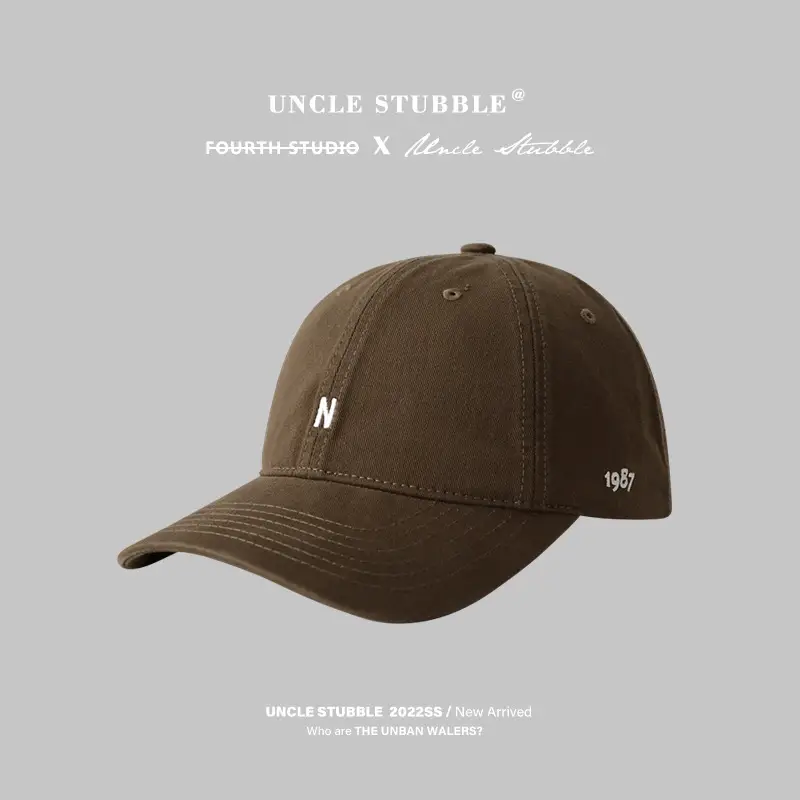 Japanese Style Black Baseball Cap with Small Letter Embroidery - Image 8