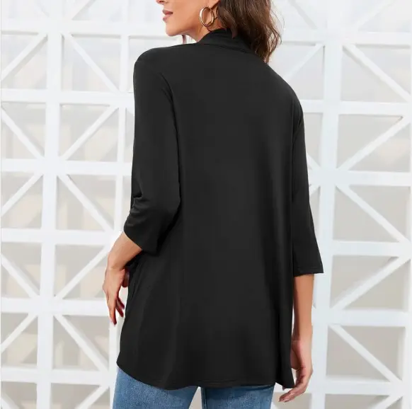 Women's Gray Cardigan Mid-Length Summer Top Large - Image 6