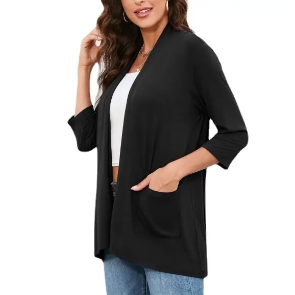 Women's Gray Cardigan Mid-Length Summer Top Large - Image 9