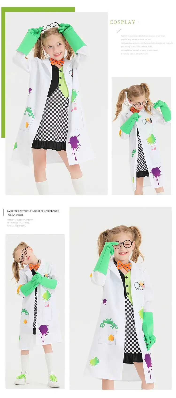 Crazy Frankenstein Girl Halloween Costume Cross-Border Performance Wear — feature 7