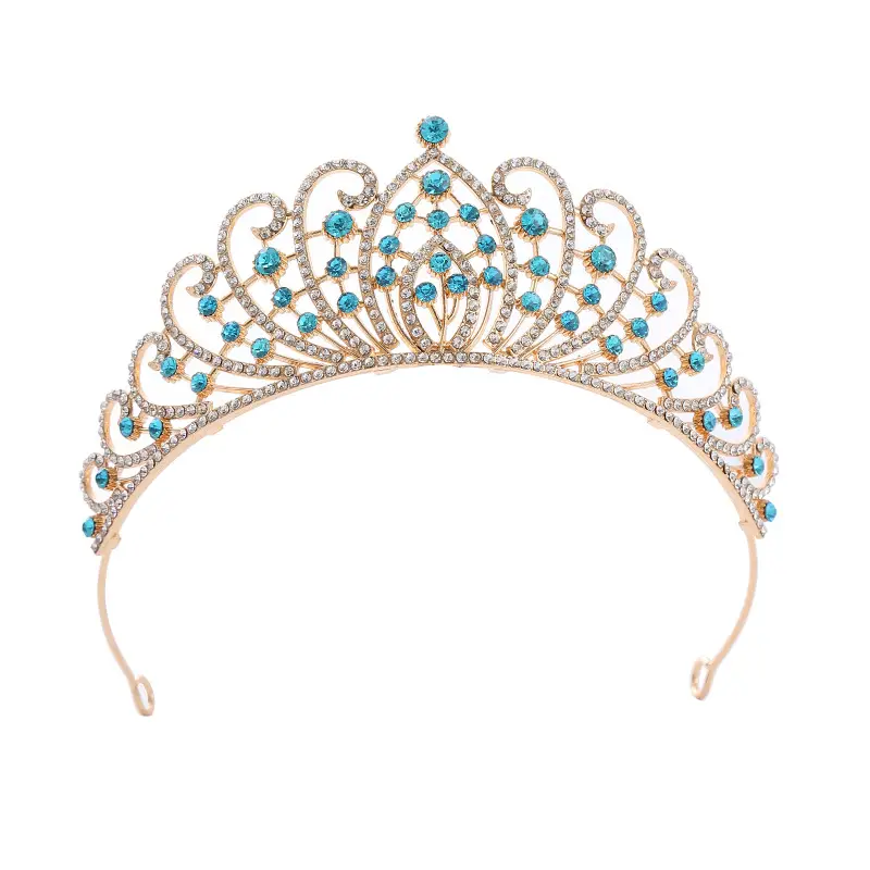European & American Bridal Crown with Pink Rhinestones - Image 10