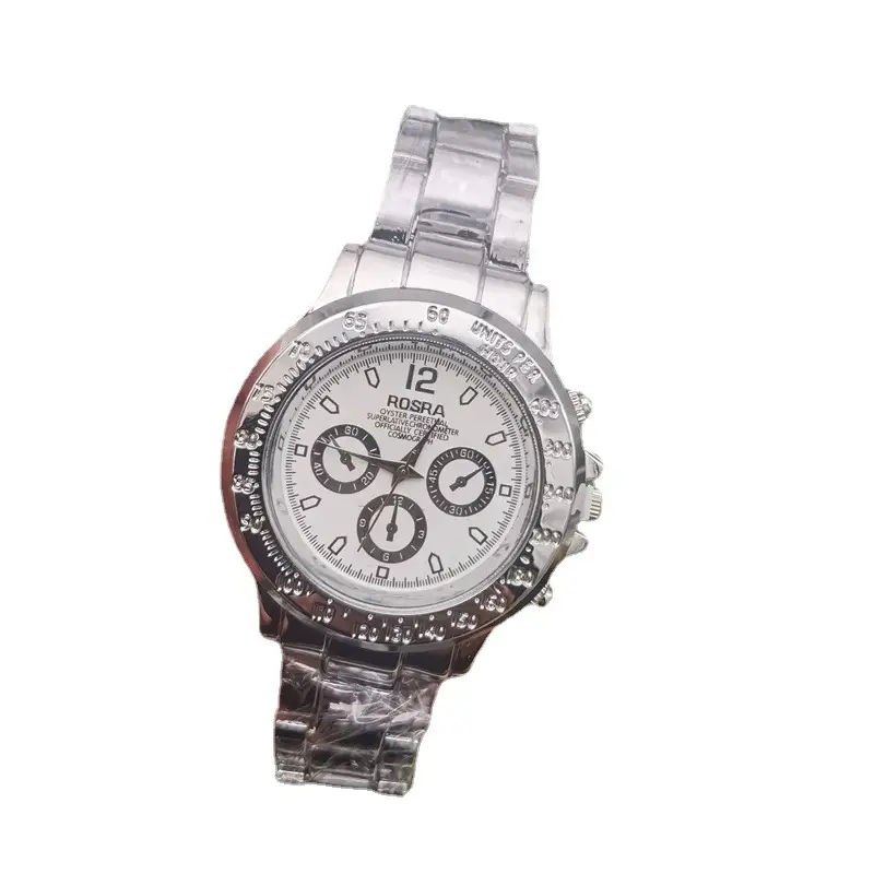 Men's Fake Three-Eye Quartz Watch Steel Belt