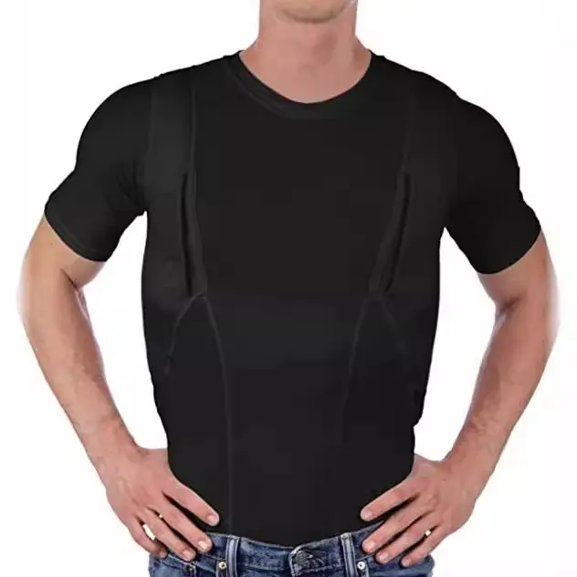 2025 Unisex Hidden Holster T-Shirt White Elastic High Elastic - Image 6