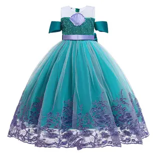 Cinderella Princess Dress Blue Mesh Frozen Elsa Children — feature 19