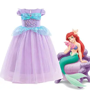 Cinderella Princess Dress Blue Mesh Frozen Elsa Children — feature 5