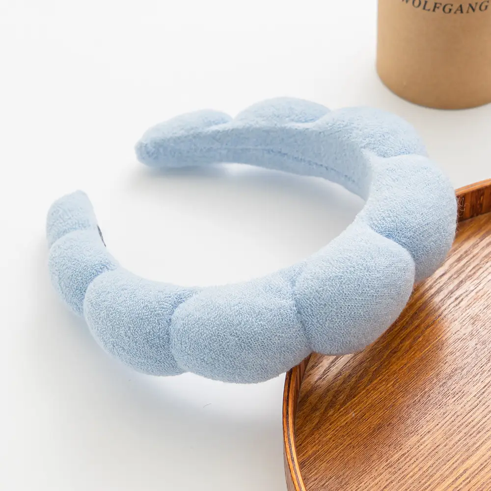 Blue Twist Headband for Women's High-end Face Wash - Image 5