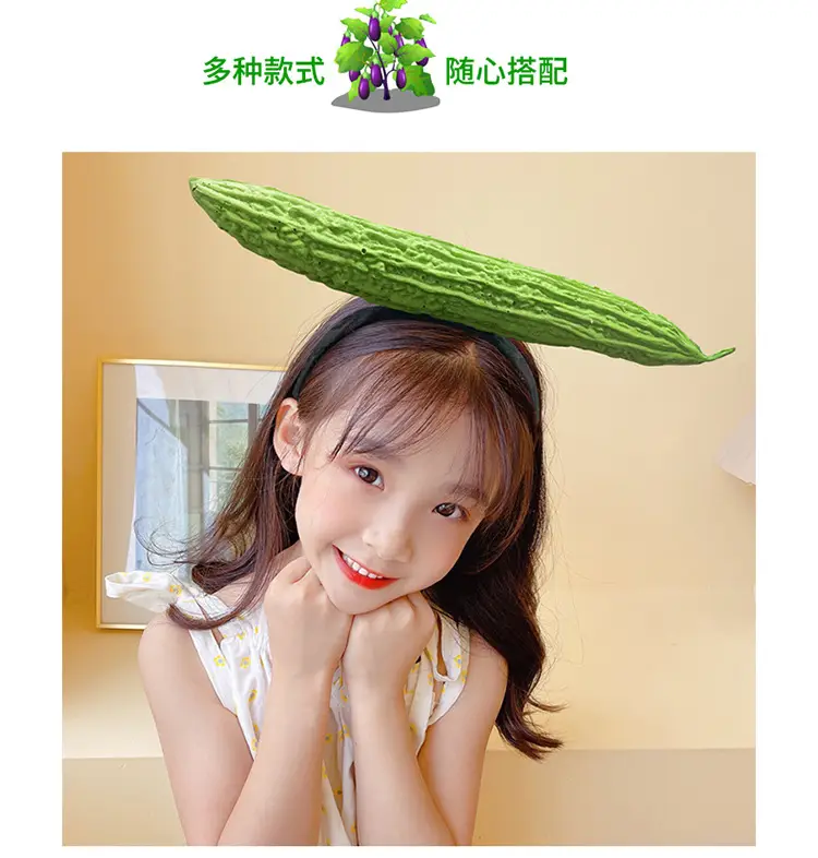 Green Vegetable Headband for Girls Children — feature 7
