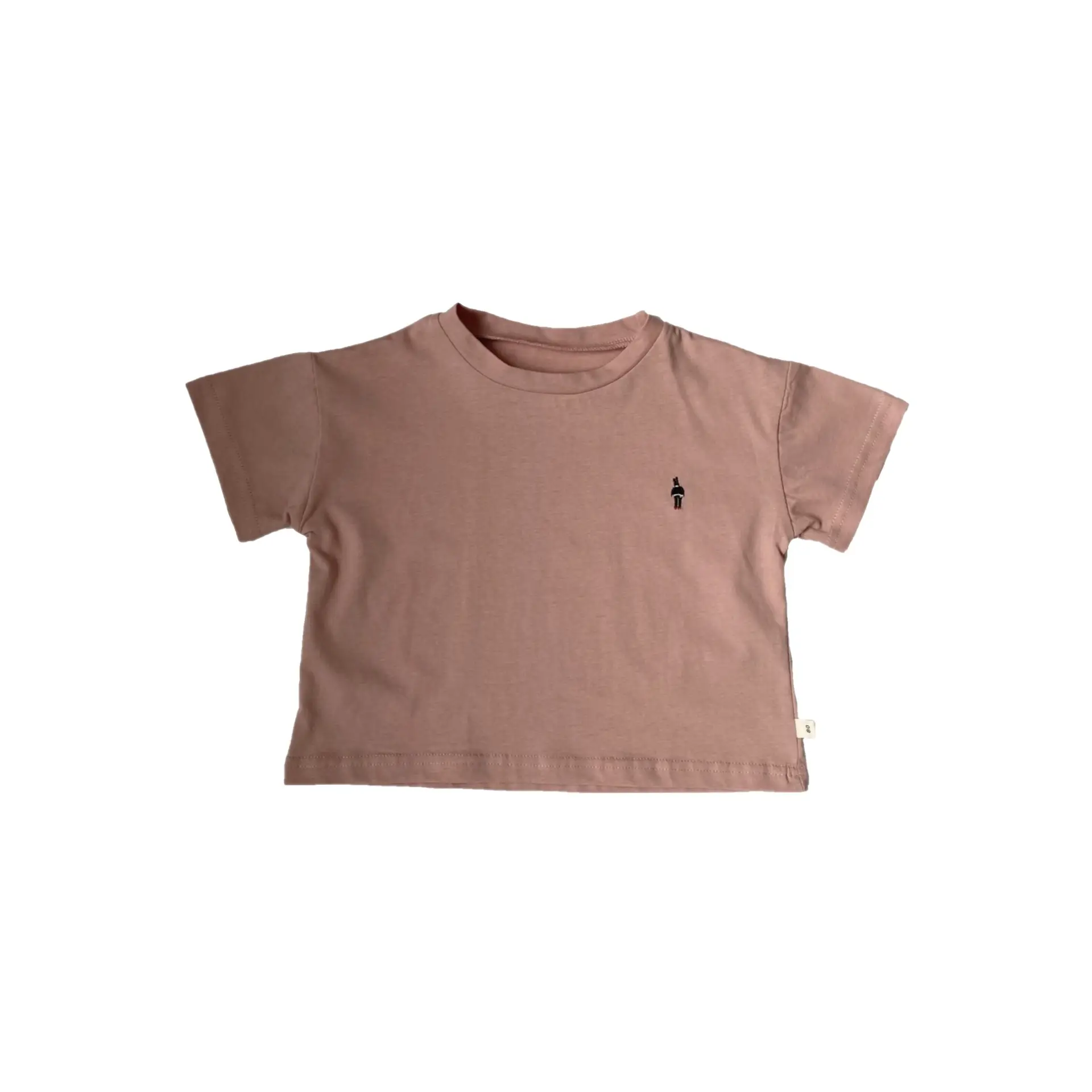 Kids Korean Style Hemp Cotton Short T-Shirt Pink