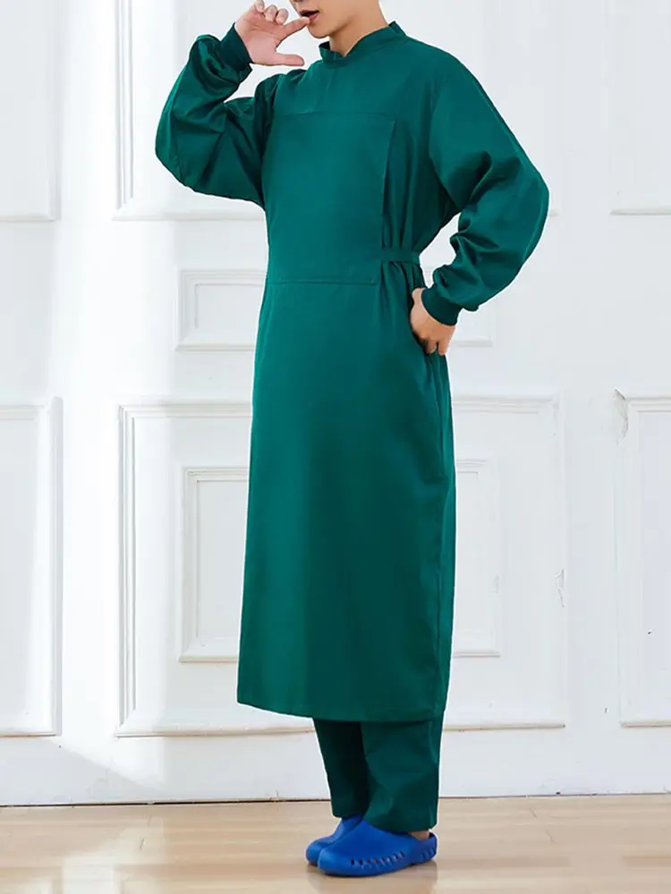 Surgical Gown Pure Cotton Dark Green Long Sleeve