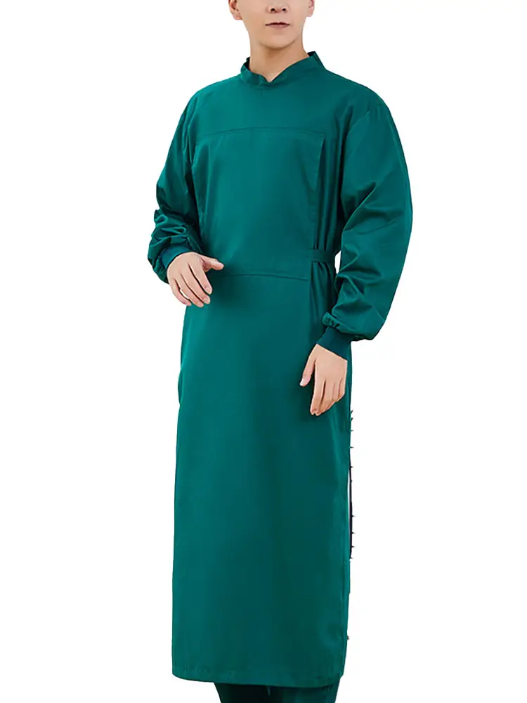 Surgical Gown Pure Cotton Dark Green Long Sleeve
