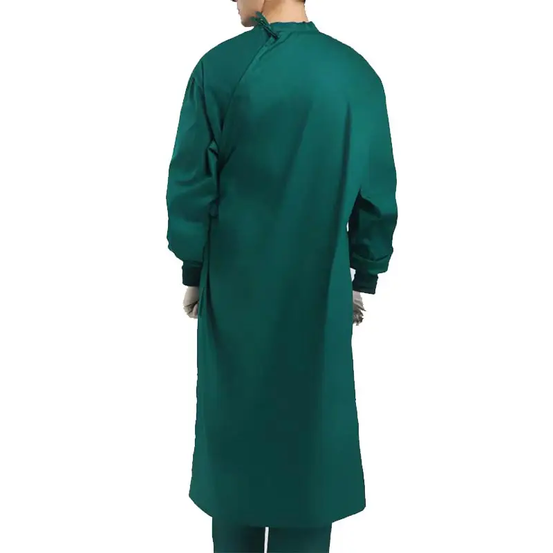 Surgical Gown Pure Cotton Dark Green Long Sleeve