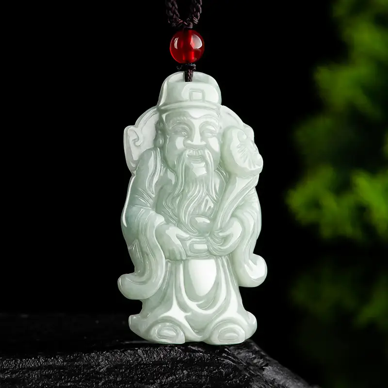 Natural Burma Jade Yingfu Pendant for Men Women - Image 2