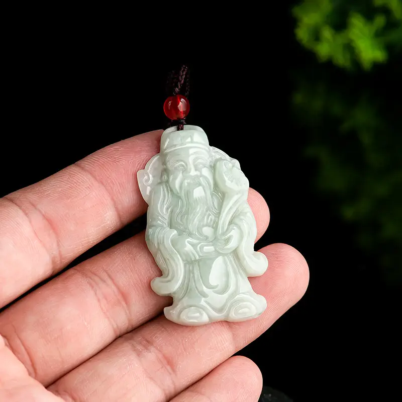 Natural Burma Jade Yingfu Pendant for Men Women - Image 3