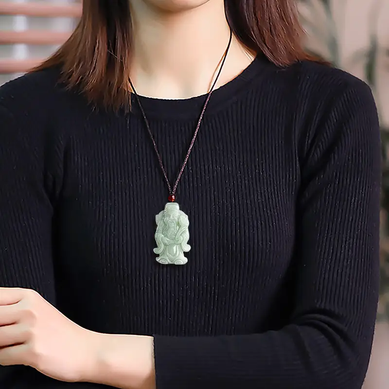 Natural Burma Jade Yingfu Pendant for Men Women - Image 4