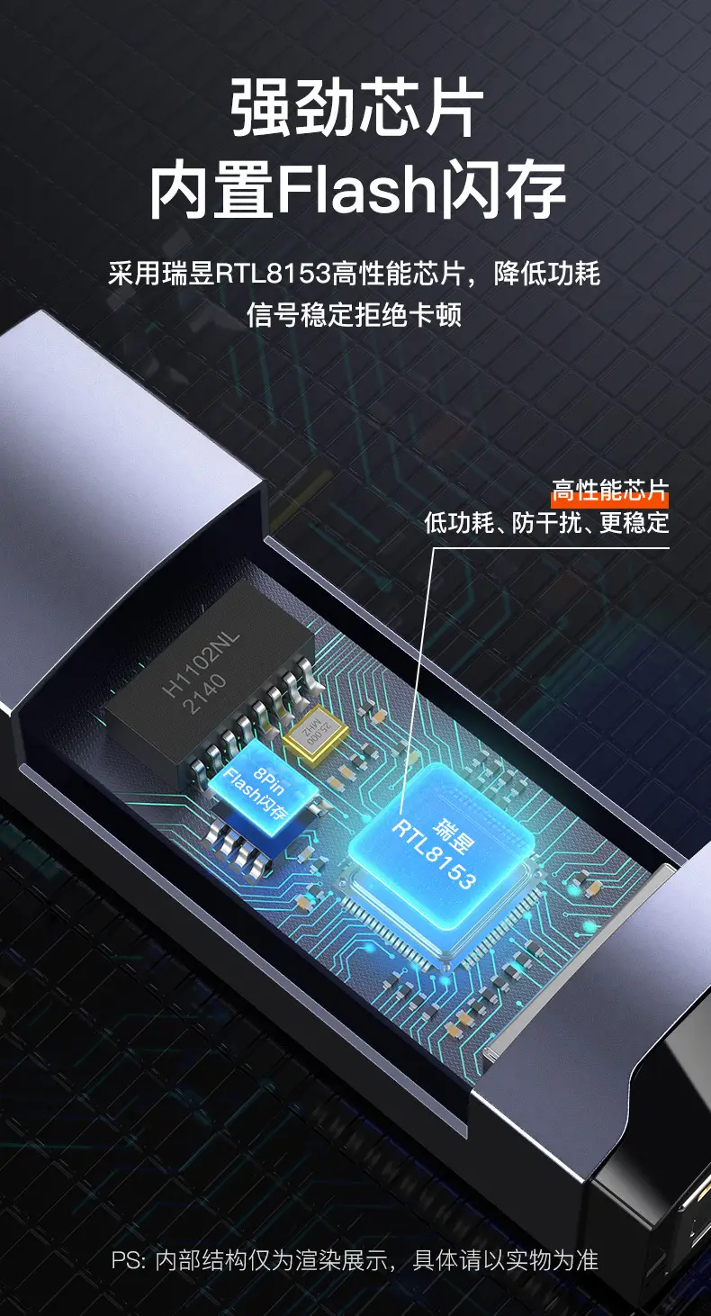 USB3.0 Gigabit to RJ45 Ethernet Drive-Free Plug & Play — feature 7