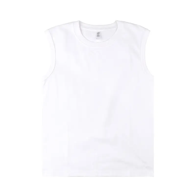 Men Black Sleeveless Cotton Vest 230g