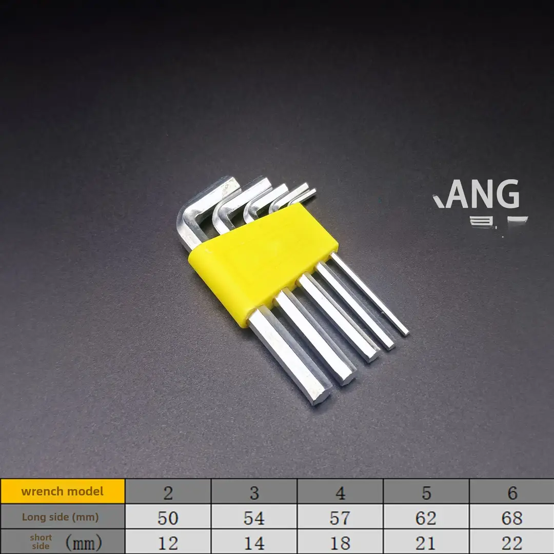 Hexagon wrench set of eight five-piece hard nickel-plated galvanized short wrench cross-border hexagon wrench