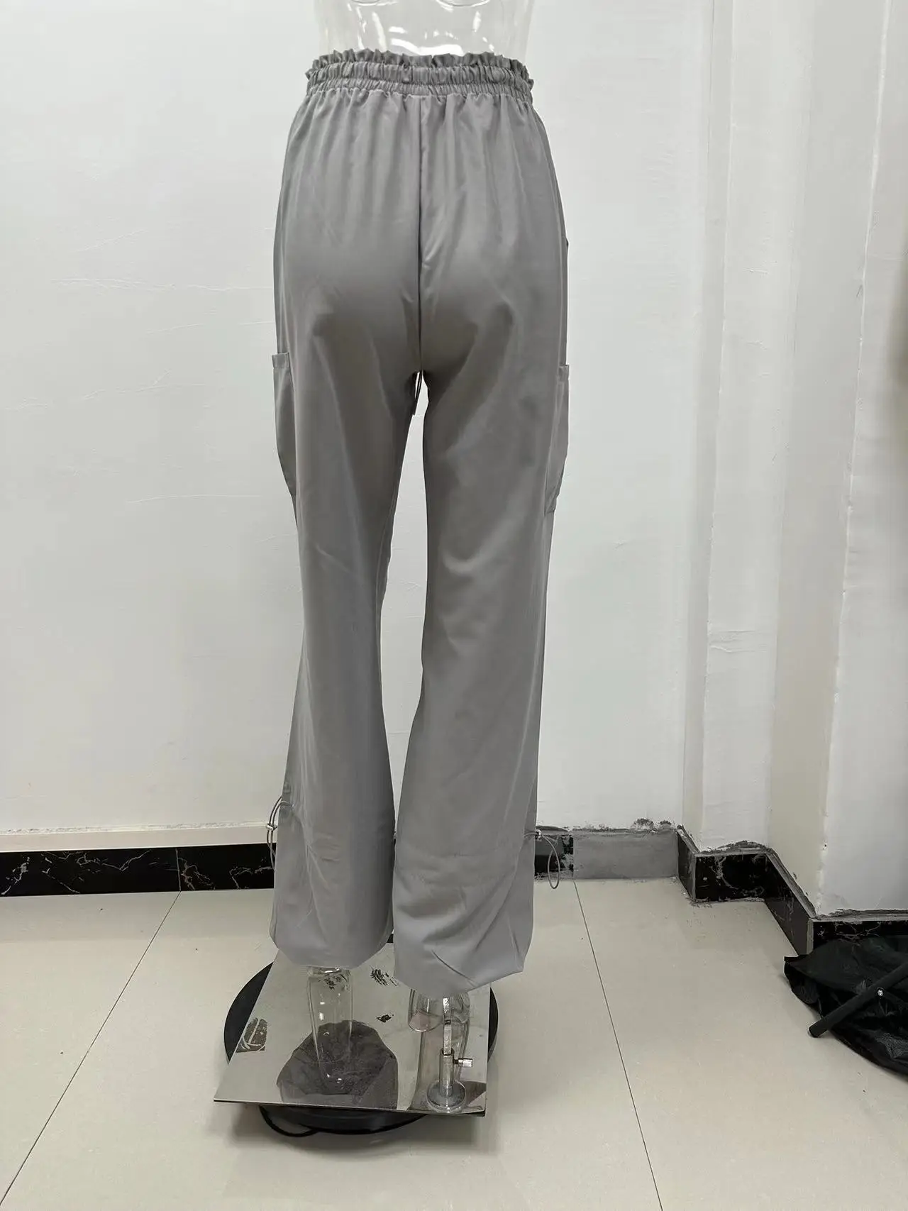 2025 Loose Strappy Multi-Pocket Casual Pants Maroon — feature 36