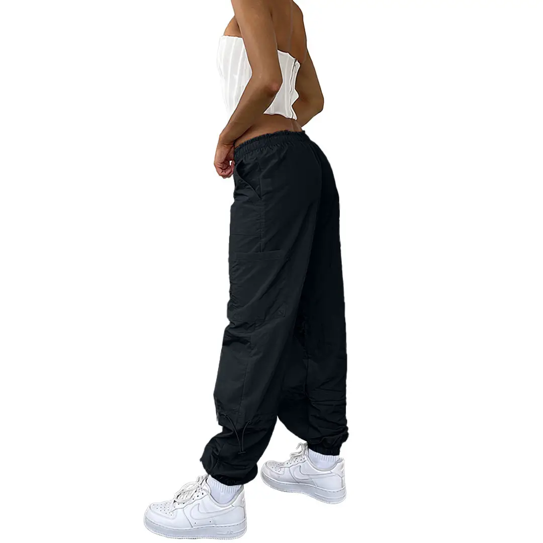 2025 Loose Strappy Multi-Pocket Casual Pants Maroon — feature 43