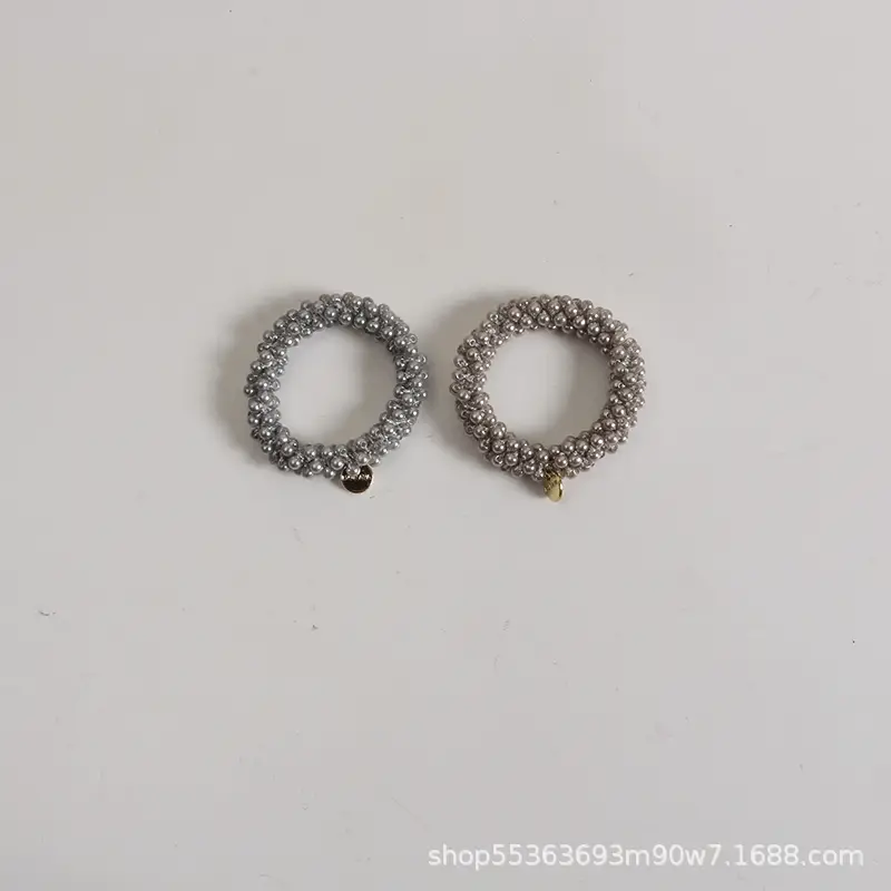 Black Pearl Hair Ring with Gold Clasp - Image 11