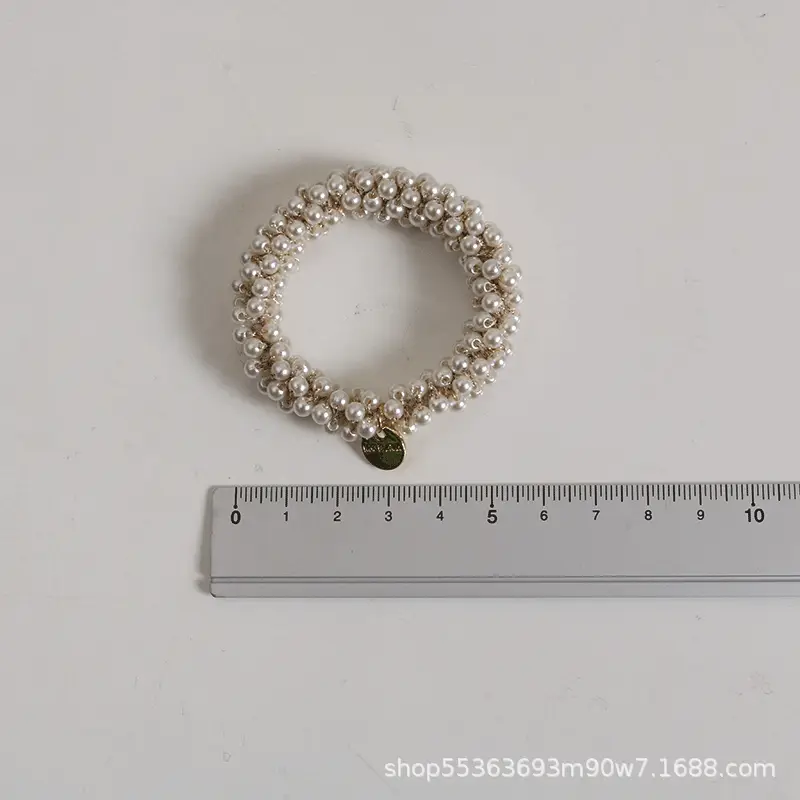 Black Pearl Hair Ring with Gold Clasp - Image 13