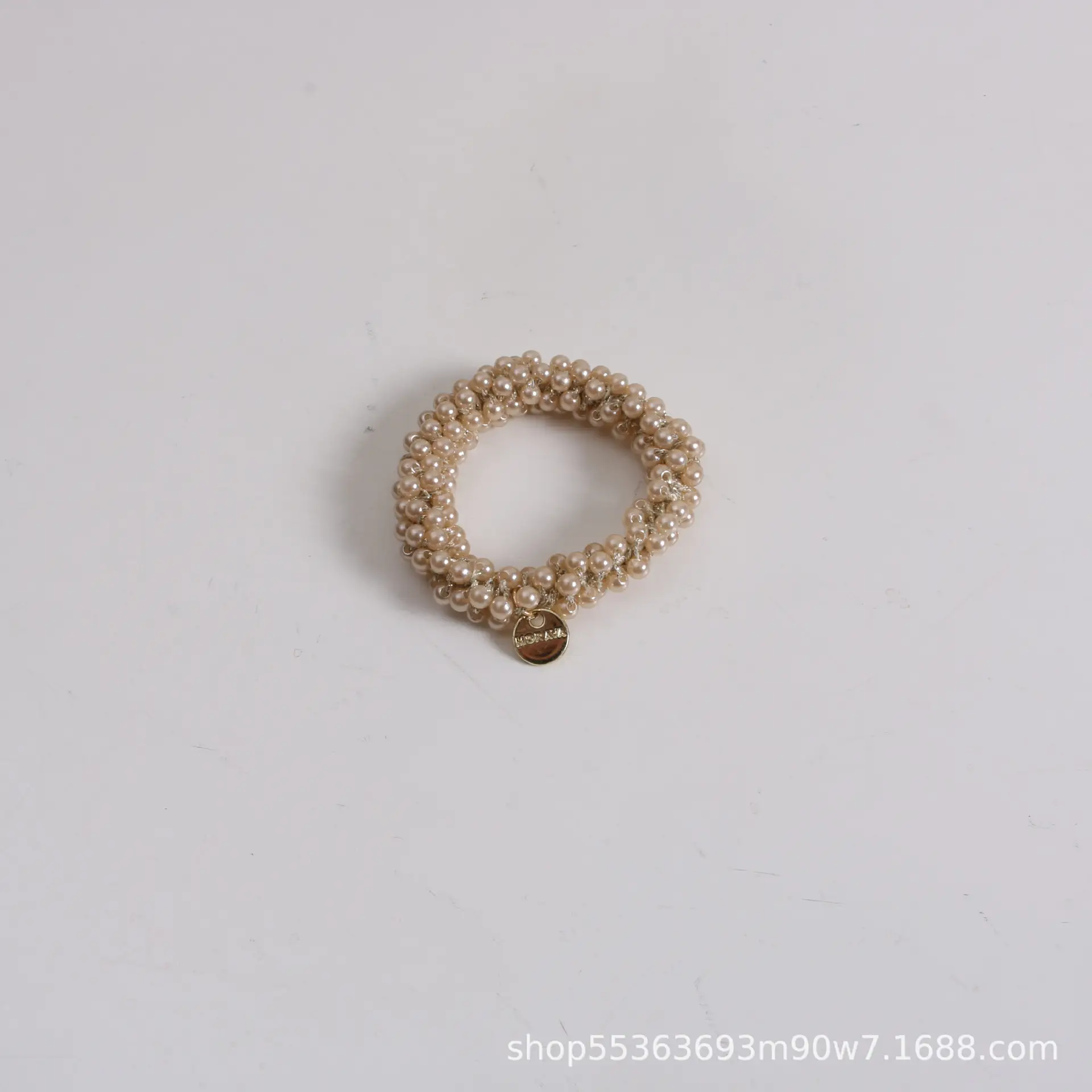 Black Pearl Hair Ring with Gold Clasp - Image 7